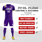 Custom Purple Striped Sportswear Soccer Tops/Sets Jersey For Adults