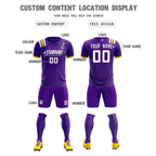 Custom Purple Striped Sportswear Soccer Tops/Sets Jersey For Adults