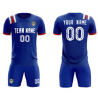 Custom Royal Striped Sportswear Soccer Tops/Sets Jersey For Adults