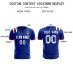 Custom Royal Striped Sportswear Soccer Tops/Sets Jersey For Adults