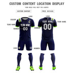 Custom Navy Striped Sportswear Soccer Tops/Sets Jersey For Adults
