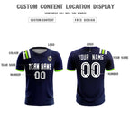 Custom Navy Striped Sportswear Soccer Tops/Sets Jersey For Adults