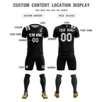 Custom Black Striped Sportswear Soccer Tops/Sets Jersey For Adults