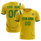 Custom Gold Striped Sportswear Soccer Tops/Sets Jersey For Adults
