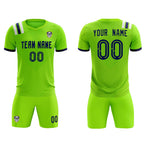 Custom Neon Green Striped Sportswear Soccer Tops/Sets Jersey For Adults