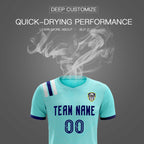 Custom Sky Blue Striped Sportswear Soccer Tops/Sets Jersey For Adults