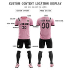 Custom Pink Striped Sportswear Soccer Tops/Sets Jersey For Adults
