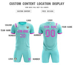Custom Light Blue Striped Sportswear Soccer Tops/Sets Jersey For Adults