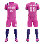 Custom Light Red Striped Sportswear Soccer Tops/Sets Jersey For Adults