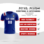 Custom Royal Striped Sportswear Soccer Tops/Sets Jersey For Adults