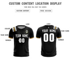 Custom Black Striped Sportswear Soccer Tops/Sets Jersey For Adults