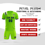 Custom Neon Green Striped Sportswear Soccer Tops/Sets Jersey For Adults
