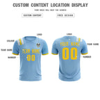 Custom Light Blue Striped Sportswear Soccer Tops/Sets Jersey For Adults
