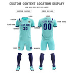 Custom Sky Blue Striped Sportswear Soccer Tops/Sets Jersey For Adults