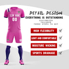 Custom Light Red Striped Sportswear Soccer Tops/Sets Jersey For Adults