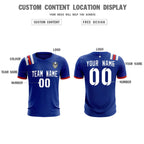 Custom Royal Striped Sportswear Soccer Tops/Sets Jersey For Adults
