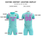 Custom Light Blue Striped Sportswear Soccer Tops/Sets Jersey For Adults