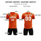 Custom Orange Striped Sportswear Soccer Tops/Sets Jersey For Adults