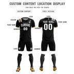 Custom Black Striped Sportswear Soccer Tops/Sets Jersey For Adults