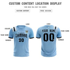 Custom Light Blue Striped Sportswear Soccer Tops/Sets Jersey For Adults