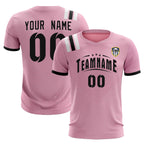 Custom Pink Striped Sportswear Soccer Tops/Sets Jersey For Adults