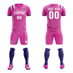 Custom Light Red Striped Sportswear Soccer Tops/Sets Jersey For Adults