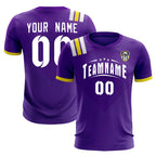 Custom Purple Striped Sportswear Soccer Tops/Sets Jersey For Adults