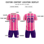 Custom Light Pink Pink Vertical Stripes Casual Outdoor Soccer Sets Jersey