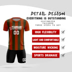 Custom Texas Orange Olive Vertical Stripes Casual Outdoor Soccer Sets Jersey