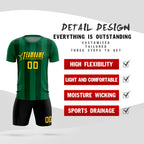 Custom Kelly Green Green Vertical Stripes Casual Outdoor Soccer Sets Jersey