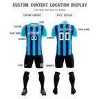 Custom Sky Blue Royal Vertical Stripes Casual Outdoor Soccer Sets Jersey