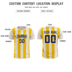 Custom Cream Gold Vertical Stripes Casual Outdoor Soccer Sets Jersey