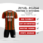 Custom Texas Orange Olive Vertical Stripes Casual Outdoor Soccer Sets Jersey
