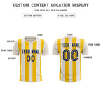 Custom Cream Gold Vertical Stripes Casual Outdoor Soccer Sets Jersey
