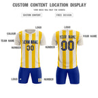 Custom Cream Gold Vertical Stripes Casual Outdoor Soccer Sets Jersey