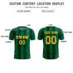 Custom Kelly Green Green Vertical Stripes Casual Outdoor Soccer Sets Jersey