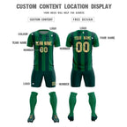 Custom Kelly Green Midnight Green Vertical Stripes Casual Outdoor Soccer Sets Jersey