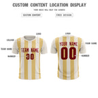 Custom Cream Khaki Vertical Stripes Casual Outdoor Soccer Sets Jersey