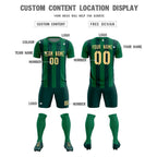 Custom Kelly Green Midnight Green Vertical Stripes Casual Outdoor Soccer Sets Jersey