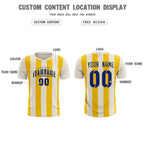 Custom Cream Gold Vertical Stripes Casual Outdoor Soccer Sets Jersey