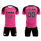 Custom Rose Red Classic Soccer Training Sets Jersey For Adults/Kids