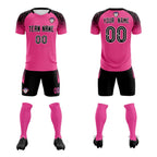 Custom Rose Red Classic Soccer Training Sets Jersey For Adults/Kids