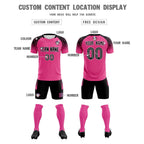 Custom Rose Red Classic Soccer Training Sets Jersey For Adults/Kids