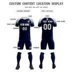Custom Navy Classic Soccer Training Sets Jersey For Adults/Kids