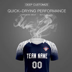 Custom Navy Classic Soccer Training Sets Jersey For Adults/Kids