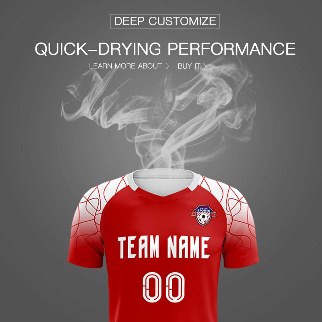 Custom Red Classic Soccer Training Sets Jersey For Adults/Kids