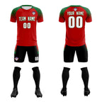Custom Red Classic Soccer Training Sets Jersey For Adults/Kids