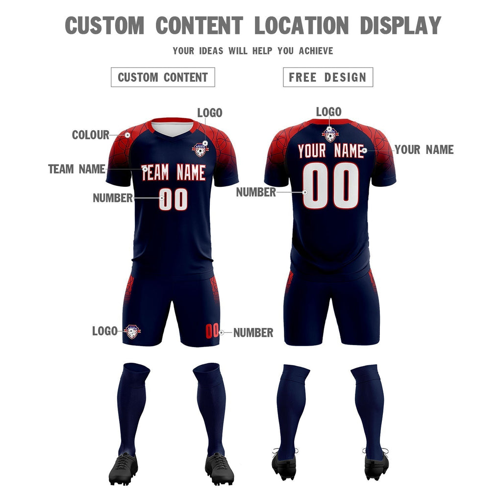 Custom Navy Classic Soccer Training Sets Jersey For Adults/Kids