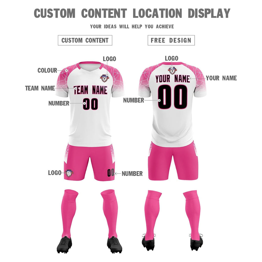 Custom White Classic Soccer Training Sets Jersey For Adults/Kids