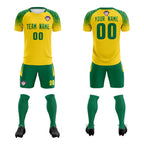 Custom Gold Classic Soccer Training Sets Jersey For Adults/Kids